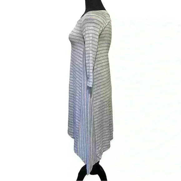 Matilda Jane Women's Gray and Blue Striped Long Sleeve Tunic Dress Size S - Picture 6 of 6